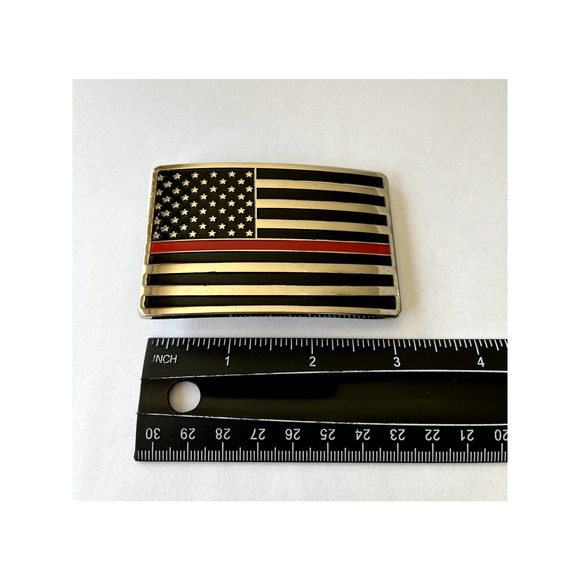 Thin Red Line Fire Fighter Belt Buckle - Picture 2 of 7